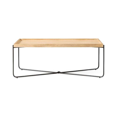 West Elm Willow Rectangular Coffee Table Mango Wood/Metal